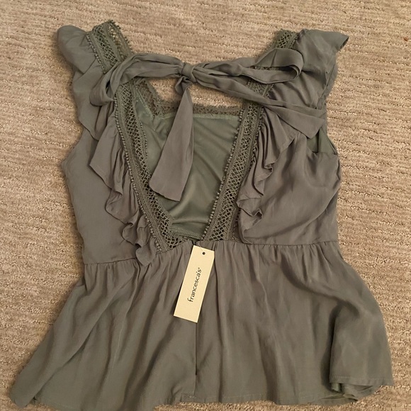 Francesca’s Arial Crochet Open Back Blouse - Picture 6 of 6